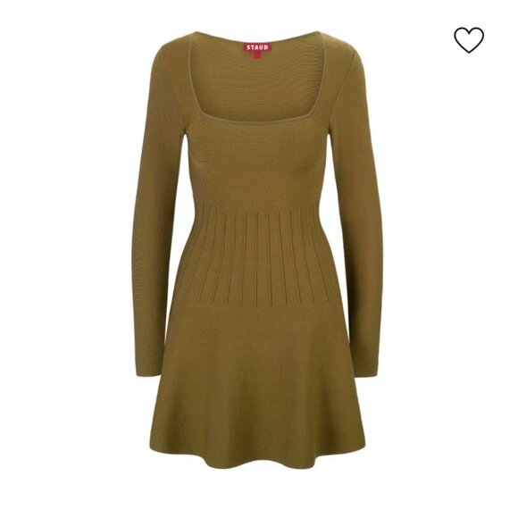 STAUD Olive Green Mini Dress - Picture 3 of 10